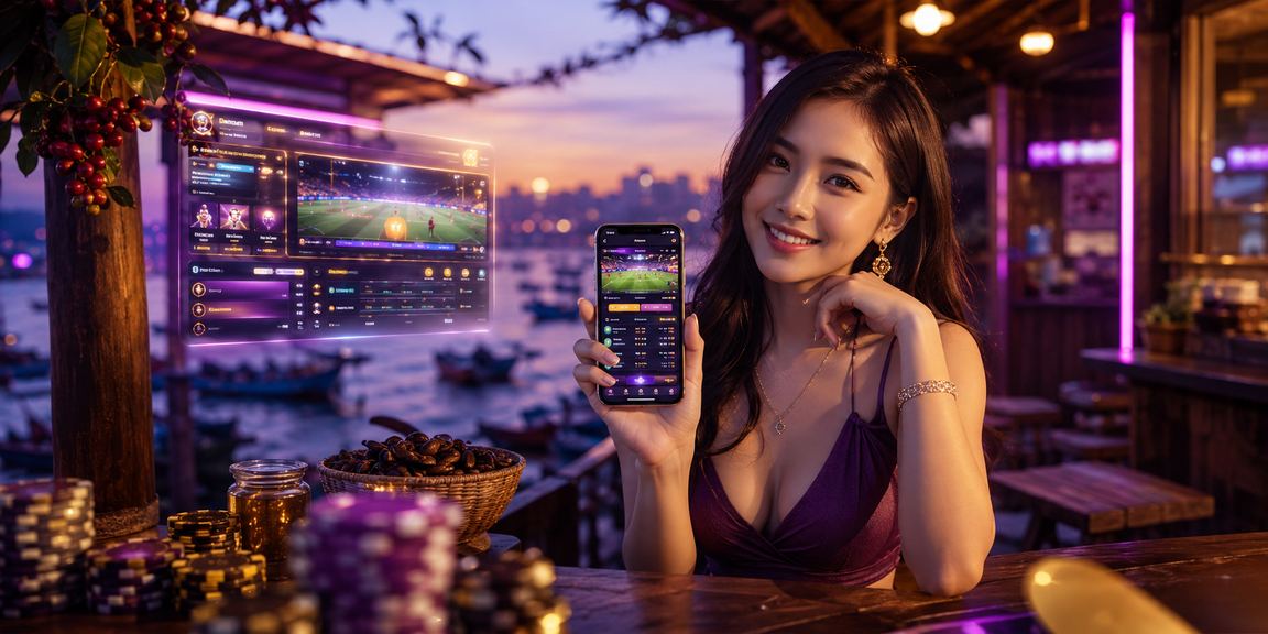 Người dùng tại Mũi Né thưởng thức cà phê và trải nghiệm casino trên điện thoại di động
